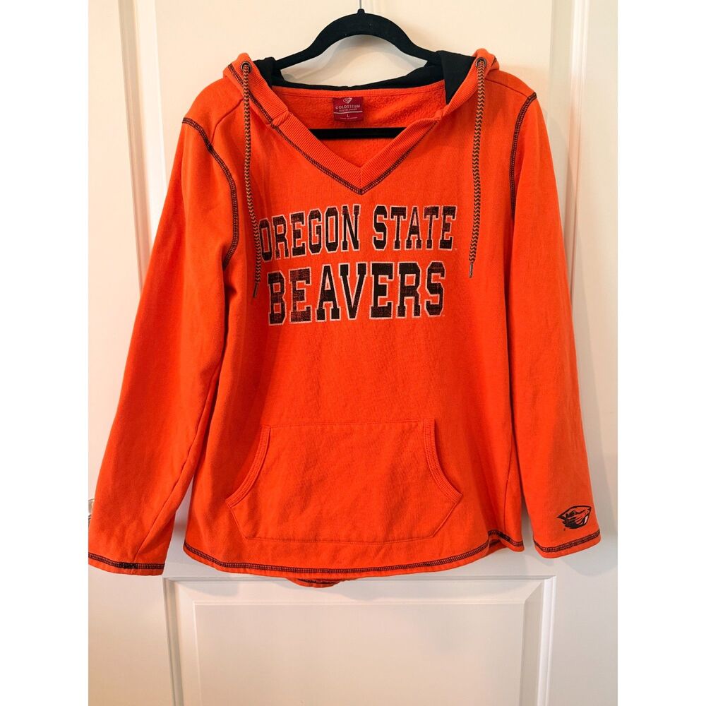 Colosseum Oregon State Beavers Women’s L Orange V-Neck Pullover Hoodie NCAA
